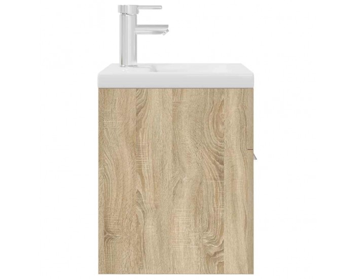 Sonata H Шкаф за мивка за баня с вграден умивалник и смесител Дъб сонома