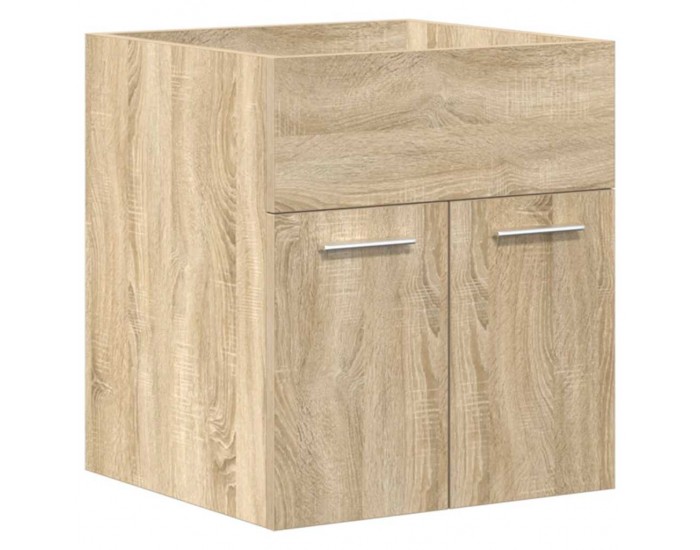 Sonata H Шкаф за мивка за баня с вграден умивалник и смесител Дъб сонома