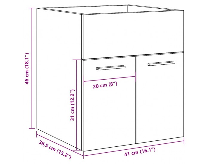 Sonata H Шкаф за мивка за баня Сонома дъб 41x38,5x46 cm