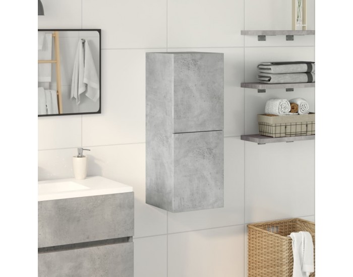 Sonata H Висящ шкаф за баня Бетон сив 30x30x80 cm Инженерна дървесина