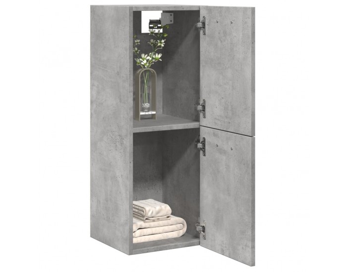 Sonata H Висящ шкаф за баня Бетон сив 30x30x80 cm Инженерна дървесина