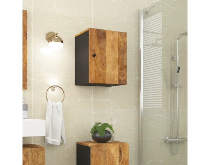 Sonata H Стенен шкаф за баня 38x33x48 см масивно мангово дърво