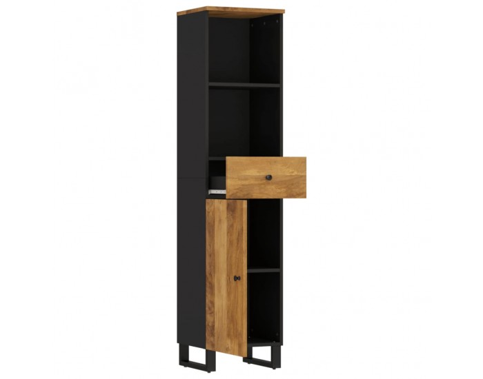 Sonata H Шкаф за баня 38x33x160 см масивно мангово дърво