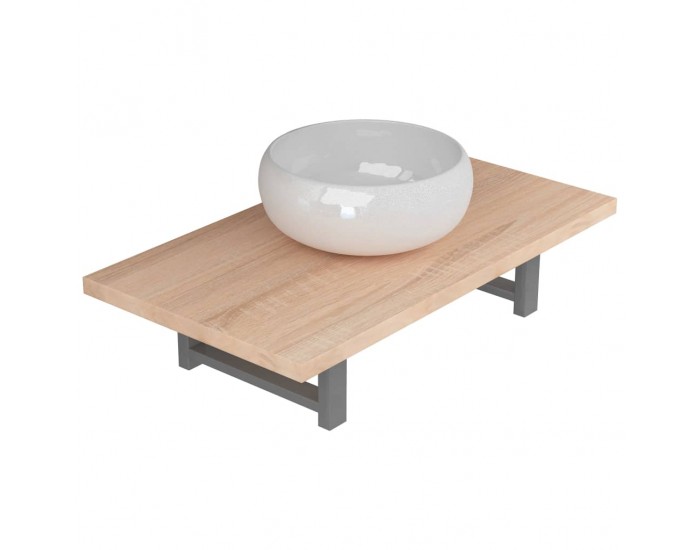 Sonata H Комплект мебели за баня от две части, керамика, дъб