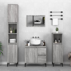 Sonata H Комплект шкафове за баня от 3 части инженерно дърво Сив сонома - Комплекти
