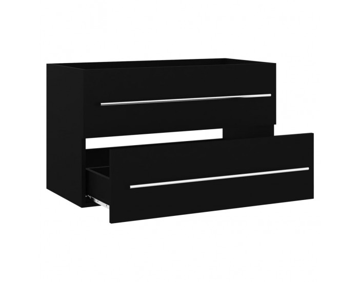 Sonata H Долен шкаф за мивка, черен, 80x38,5x48 см, инженерно дърво