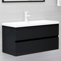 Sonata H Долен шкаф за мивка, черен, 90x38,5x45 см, инженерно дърво - Комплекти