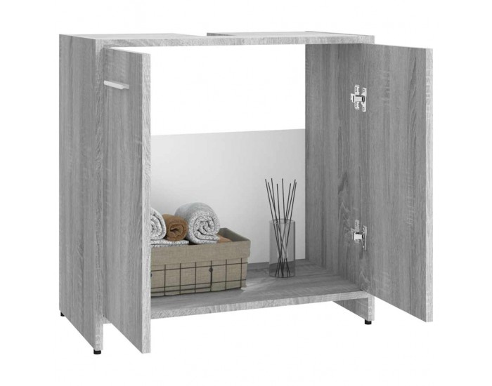 Sonata H Шкаф за баня, сив сонома, 60x33x60 см, инженерно дърво