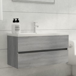 Sonata H Шкаф за мивка, сив сонома, 90x38,5x45 см, инженерно дърво - Комплекти