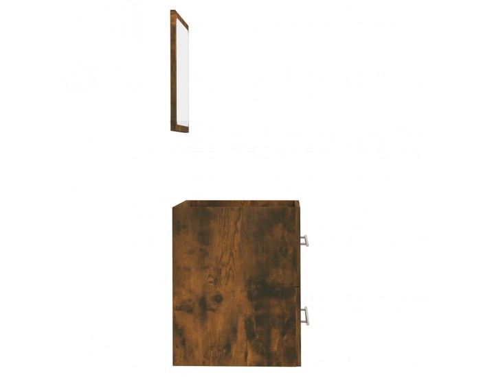 Sonata H Шкаф за баня с огледало, Опушен дъб, 41x38,5x48 см