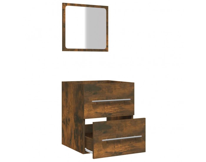 Sonata H Шкаф за баня с огледало, Опушен дъб, 41x38,5x48 см