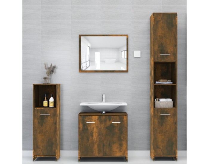 Sonata H Шкаф за баня, опушен дъб, 30x30x95 см, инженерно дърво