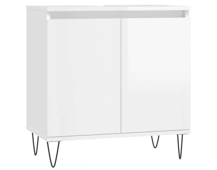 Sonata H Шкаф за баня, бял гланц, 58x33x60 см, инженерно дърво