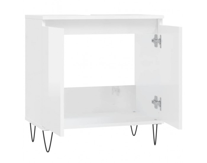 Sonata H Шкаф за баня, бял гланц, 58x33x60 см, инженерно дърво