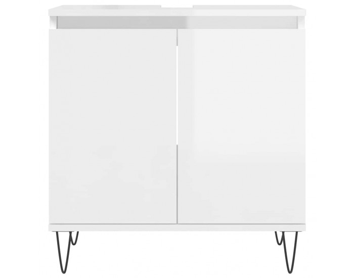 Sonata H Шкаф за баня, бял гланц, 58x33x60 см, инженерно дърво