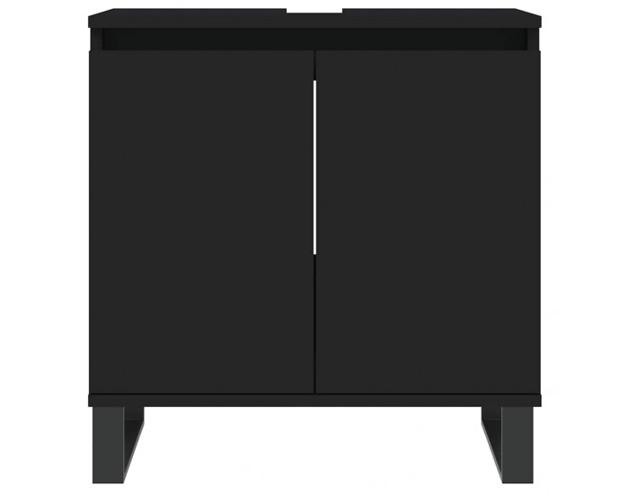 Sonata H Шкаф за баня, черен, 58x33x60 см, инженерно дърво