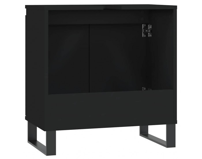 Sonata H Шкаф за баня, черен, 58x33x60 см, инженерно дърво