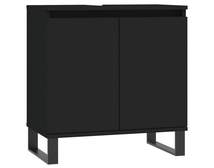 Sonata H Шкаф за баня, черен, 58x33x60 см, инженерно дърво