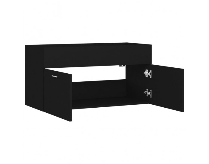 Sonata H Долен шкаф за мивка, черен, 90x38,5x46 см, инженерно дърво