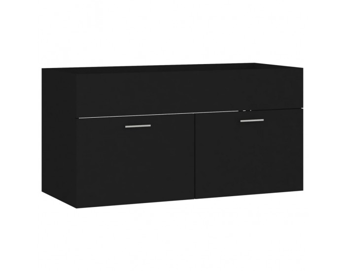 Sonata H Долен шкаф за мивка, черен, 90x38,5x46 см, инженерно дърво