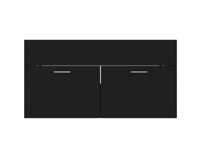 Sonata H Долен шкаф за мивка, черен, 90x38,5x46 см, инженерно дърво