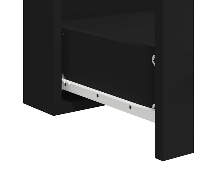 Sonata H Шкаф за баня с огледало, черен, инженерно дърво