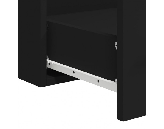 Sonata H Шкаф за баня с огледало, черен, инженерно дърво