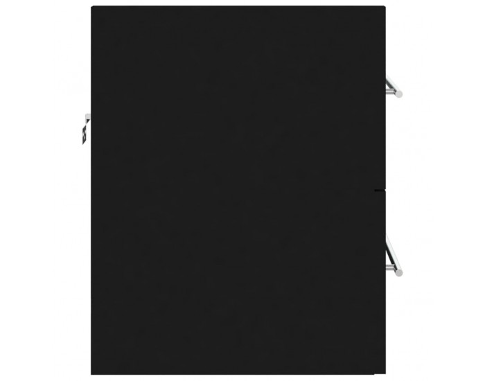 Sonata H Долен шкаф за мивка, черен, 60x38,5x48 см, инженерно дърво