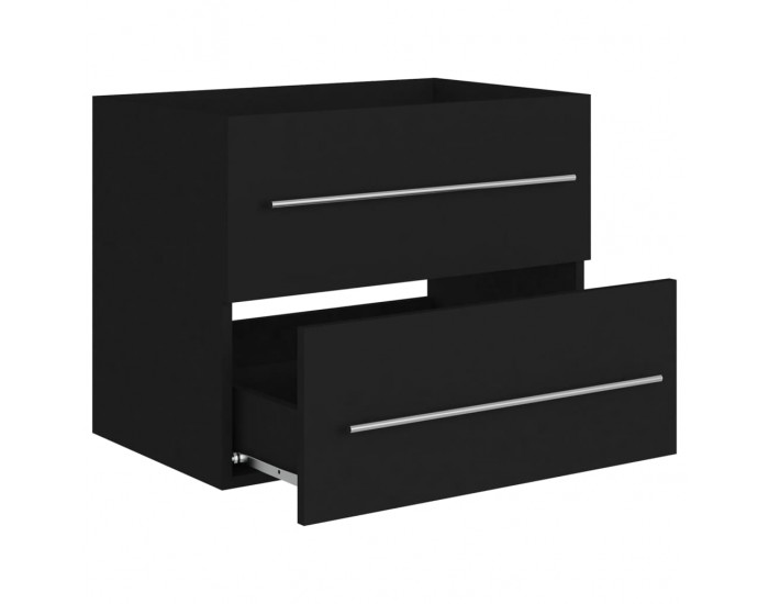 Sonata H Долен шкаф за мивка, черен, 60x38,5x48 см, инженерно дърво