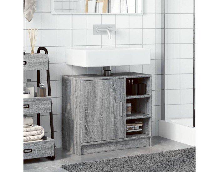 Sonata H Шкаф за мивка, сив сонома, 63x29x55 см, инженерно дърво