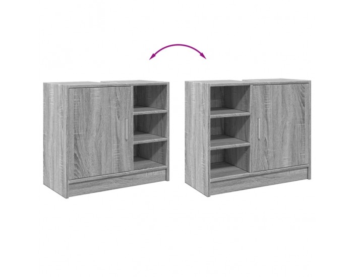 Sonata H Шкаф за мивка, сив сонома, 63x29x55 см, инженерно дърво