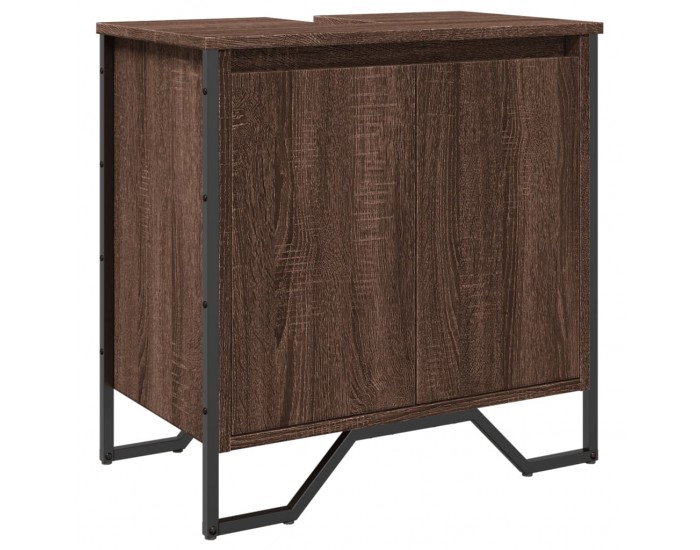 Sonata H Шкаф за мивка за баня, кафяв дъб, 60x35x60 см, инженерно дърво