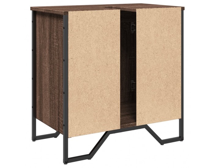 Sonata H Шкаф за мивка за баня, кафяв дъб, 60x35x60 см, инженерно дърво