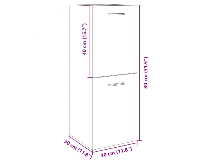 Sonata H Шкаф за баня, дъб сонома, 30x30x80 см, инженерно дърво