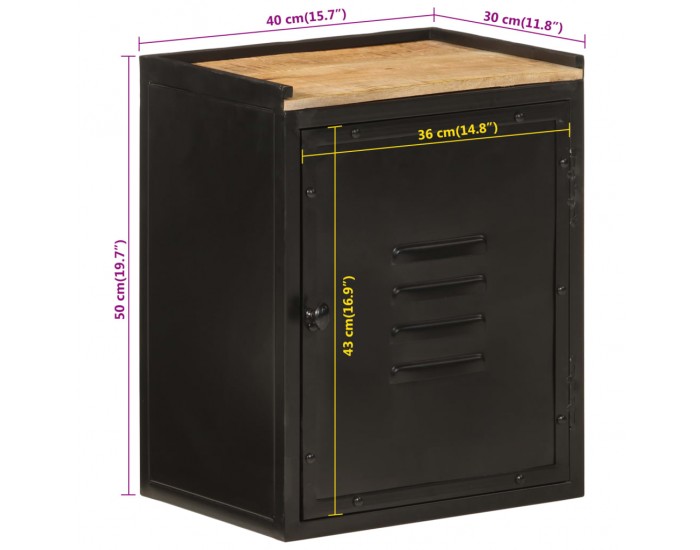 Sonata H Шкаф за баня 40x30x50 см масивно мангово дърво