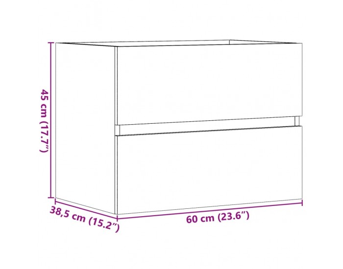 Sonata H Шкаф за баня, бетонно сив, 60x38,5x45 см, инженерно дърво