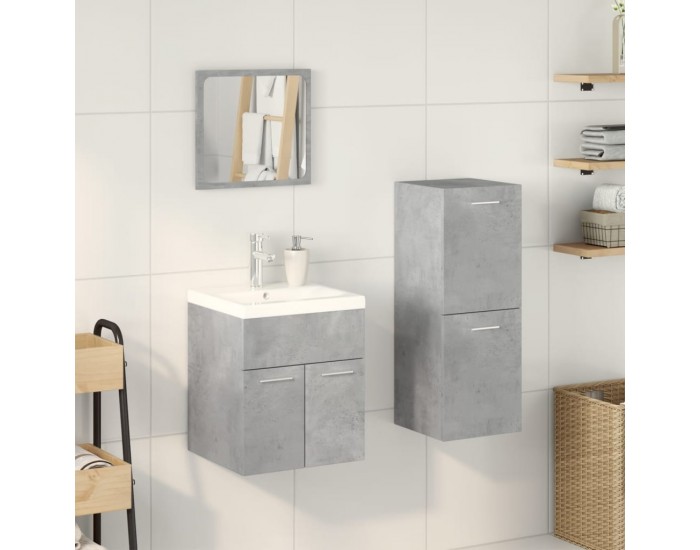 Sonata H Комплект мебели за баня от 4 части бетонно сив инженерно дърво