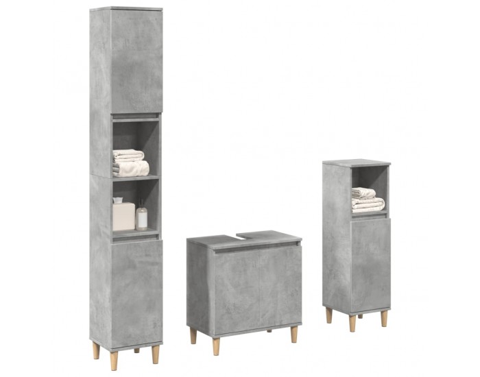Sonata H Комплект мебели за баня от 3 части бетонно сив инженерно дърво