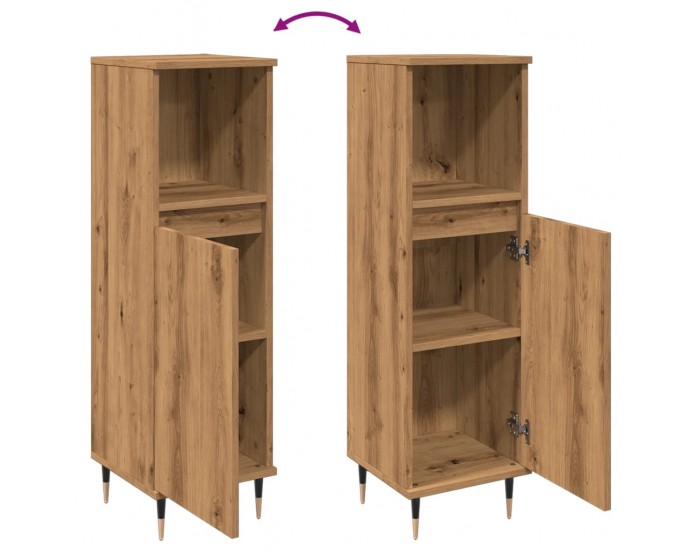 Sonata H Шкаф за баня, дъб артизан, 30x30x100 см, инженерно дърво