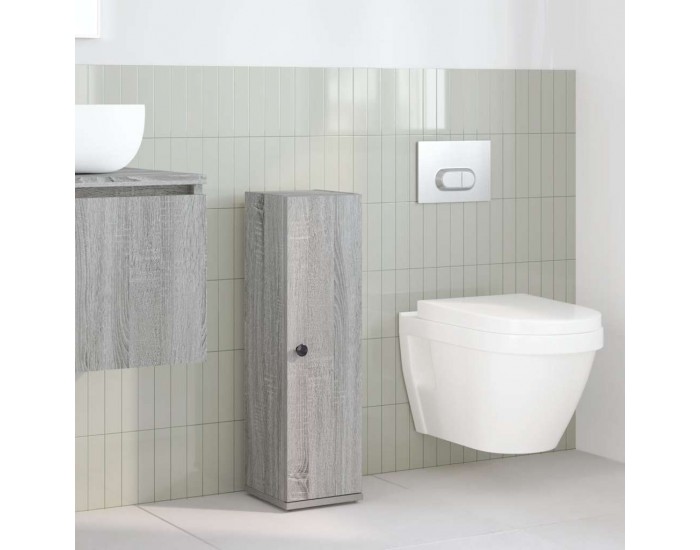 Sonata H Шкаф за баня с държач за ролки, сив сонома, 20,5x22x72 см