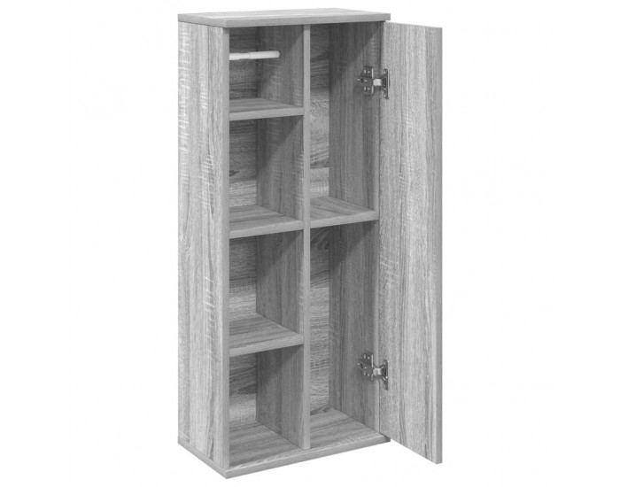 Sonata H Шкаф за баня с държач за ролки, сив сонома, 39x22x90 см