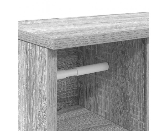 Sonata H Шкаф за баня с държач за ролки, сив сонома, 39x22x90 см
