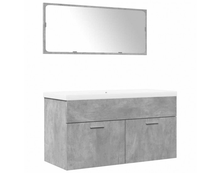 Sonata H Комплект мебели за баня от 3 части бетонно сив инженерно дърво