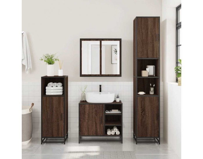 Sonata H Комплект мебели за баня от 2 части, кафяв дъб, инженерно дърво
