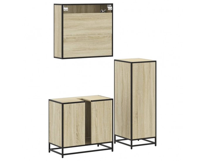 Sonata H Комплект шкафове за баня от 3 части дъб сонома инженерно дърво