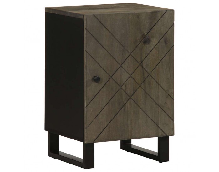 Sonata H Шкаф за баня, черен, 38x33x58 см, масивно мангово дърво