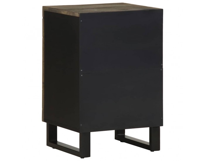 Sonata H Шкаф за баня, черен, 38x33x58 см, масивно мангово дърво