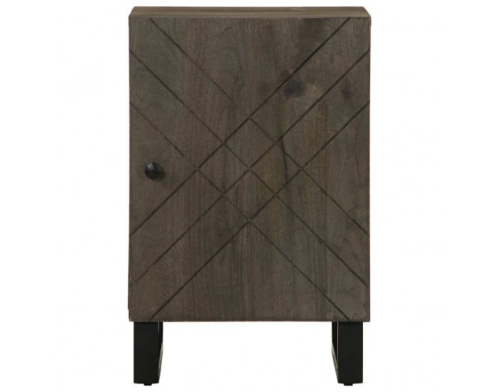 Sonata H Шкаф за баня, черен, 38x33x58 см, масивно мангово дърво