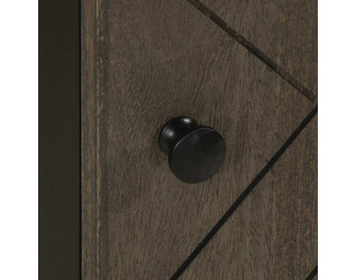 Sonata H Шкаф за баня, черен, 38x33x58 см, масивно мангово дърво