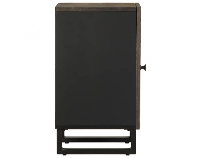 Sonata H Шкаф за баня, черен, 38x33x58 см, масивно мангово дърво